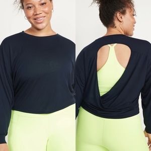 NWT Ultra-Lite Long-Sleeve Cutout Wrap-Back Top for Women